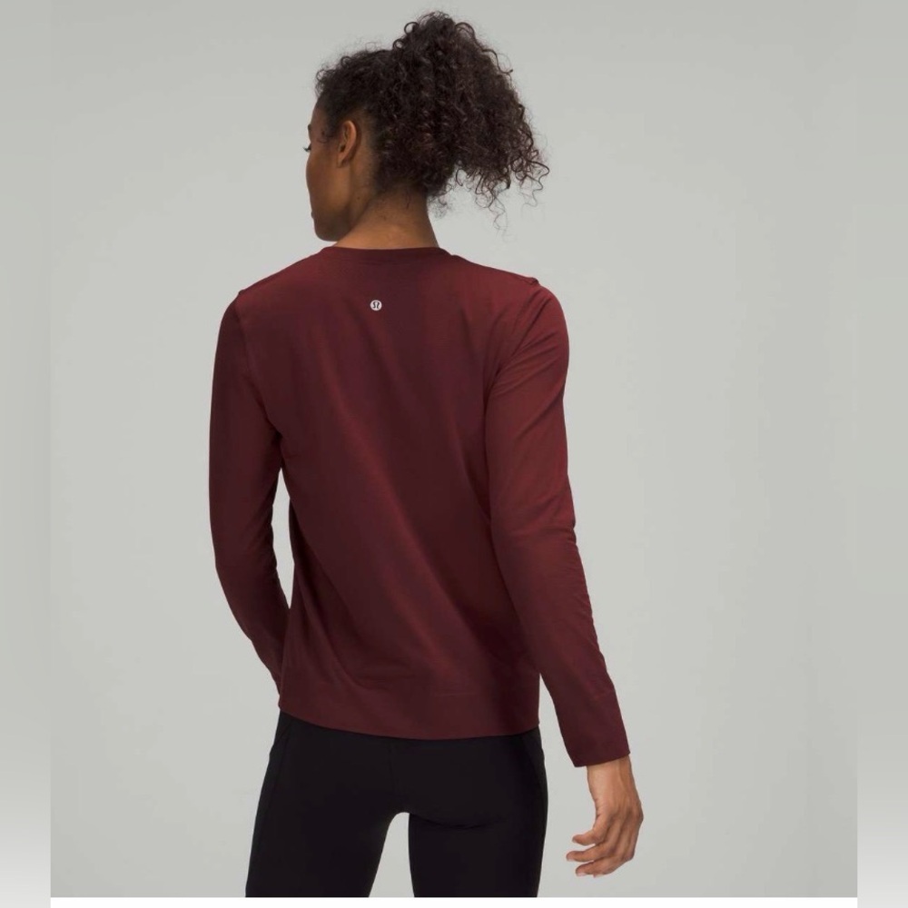 Lululemon Swiftly Breathe Long Sleeve Red Merlot size 8